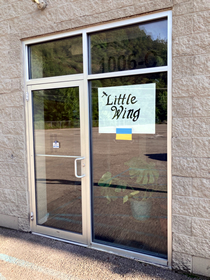 Image of the front door of LittleWing Relief Center